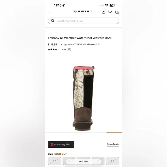 Ariat Fatbaby Weatherproof Western Boot Womens 9B - Picture 8 of 10